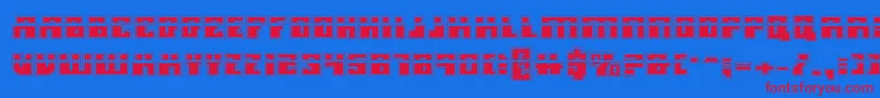 Micronianlaacad Font – Red Fonts on Blue Background