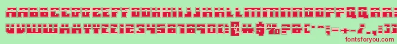 Micronianlaacad Font – Red Fonts on Green Background