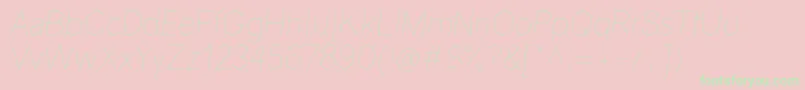 GravityUltralightitalic-Schriftart – Grüne Schriften auf rosa Hintergrund