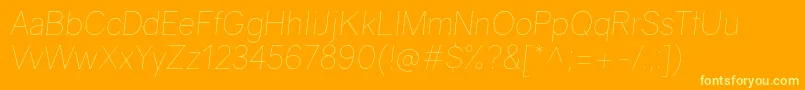 GravityUltralightitalic Font – Yellow Fonts on Orange Background