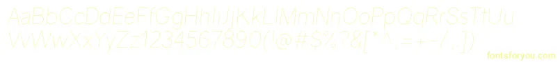 GravityUltralightitalic Font – Yellow Fonts on White Background