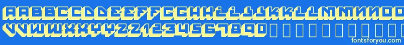 HousePaintSlab Font – Yellow Fonts on Blue Background