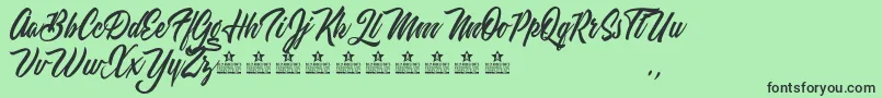 WeekendFlowerHuntersPersonalUse-fontti – mustat fontit vihreällä taustalla