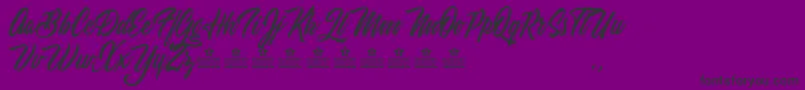 Fonte WeekendFlowerHuntersPersonalUse – fontes pretas em um fundo violeta