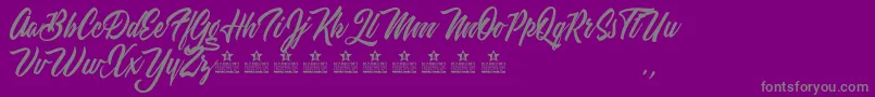 WeekendFlowerHuntersPersonalUse Font – Gray Fonts on Purple Background