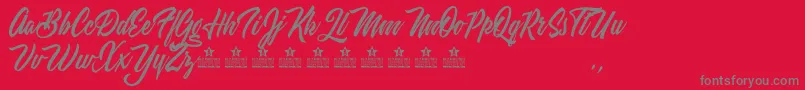 WeekendFlowerHuntersPersonalUse Font – Gray Fonts on Red Background