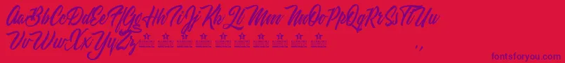 WeekendFlowerHuntersPersonalUse Font – Purple Fonts on Red Background