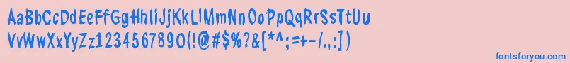 フォントKasuaariKirjastossa – ピンクの背景に青い文字