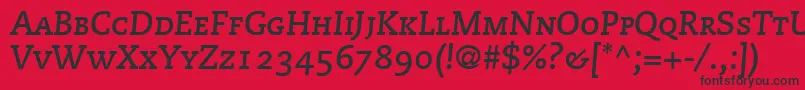 フォントMonologueCapsSsiBoldItalicSmallCaps – 赤い背景に黒い文字