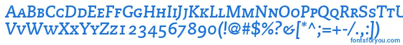 フォントMonologueCapsSsiBoldItalicSmallCaps – 白い背景に青い文字