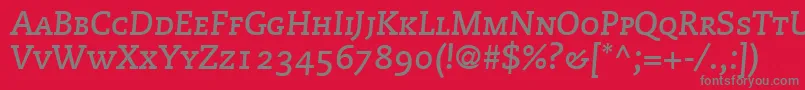 Шрифт MonologueCapsSsiBoldItalicSmallCaps – серые шрифты на красном фоне