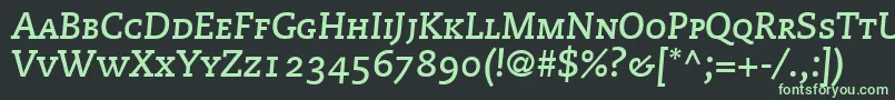 フォントMonologueCapsSsiBoldItalicSmallCaps – 黒い背景に緑の文字