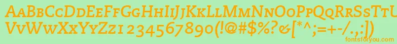 MonologueCapsSsiBoldItalicSmallCaps Font – Orange Fonts on Green Background