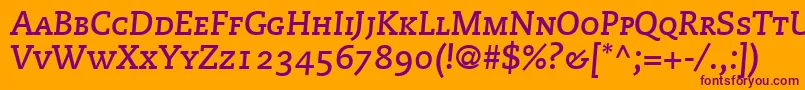 MonologueCapsSsiBoldItalicSmallCaps Font – Purple Fonts on Orange Background
