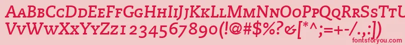 MonologueCapsSsiBoldItalicSmallCaps Font – Red Fonts on Pink Background