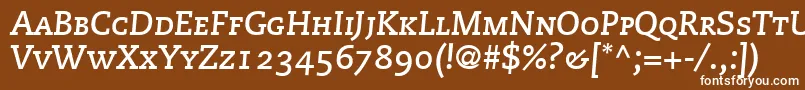 Шрифт MonologueCapsSsiBoldItalicSmallCaps – белые шрифты на коричневом фоне