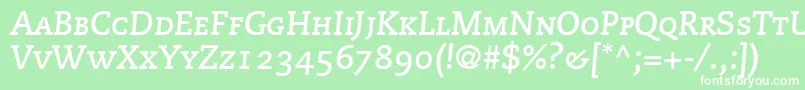 フォントMonologueCapsSsiBoldItalicSmallCaps – 緑の背景に白い文字