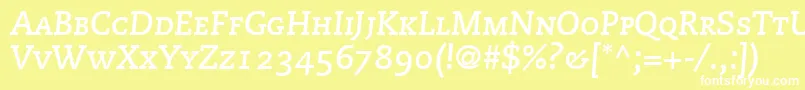 フォントMonologueCapsSsiBoldItalicSmallCaps – 黄色い背景に白い文字