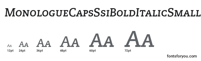 Размеры шрифта MonologueCapsSsiBoldItalicSmallCaps