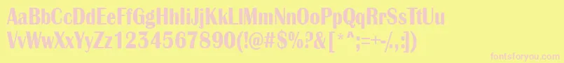 AAlbionicnrBold-Schriftart – Rosa Schriften auf gelbem Hintergrund