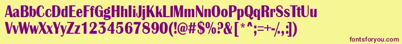 AAlbionicnrBold Font – Purple Fonts on Yellow Background
