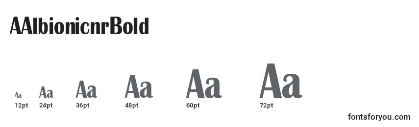 AAlbionicnrBold Font Sizes