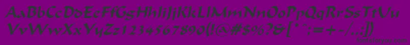 FlatBrushItalic Font – Black Fonts on Purple Background