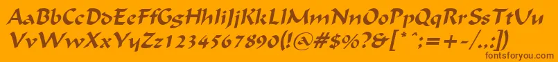 FlatBrushItalic Font – Brown Fonts on Orange Background