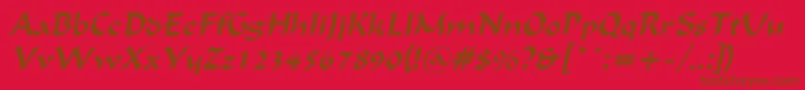 Police FlatBrushItalic – polices brunes sur fond rouge