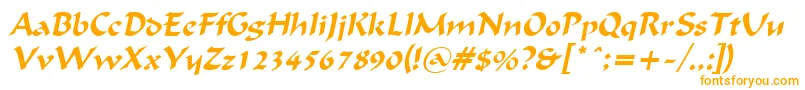 フォントFlatBrushItalic – オレンジのフォント