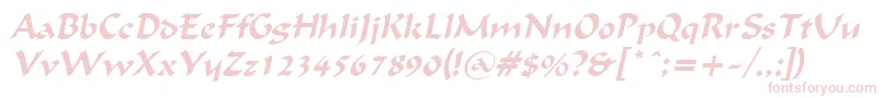 FlatBrushItalic-Schriftart – Rosa Schriften auf weißem Hintergrund