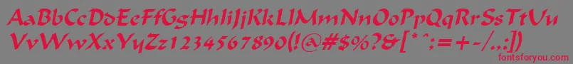 fuente FlatBrushItalic – Fuentes Rojas Sobre Fondo Gris