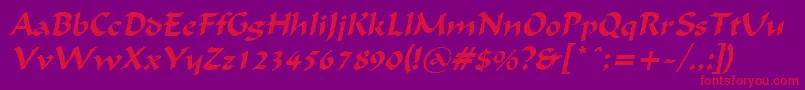 fuente FlatBrushItalic – Fuentes Rojas Sobre Fondo Morado