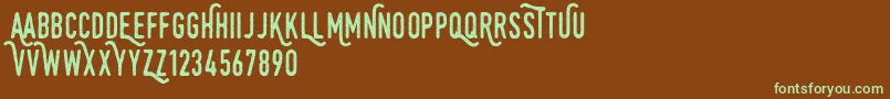 Monthoers Font – Green Fonts on Brown Background