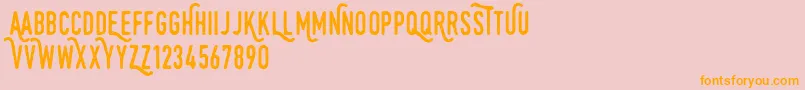 Monthoers Font – Orange Fonts on Pink Background