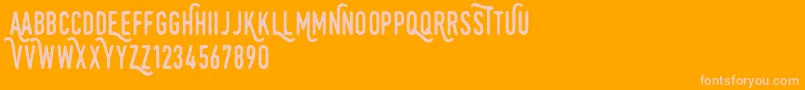 Monthoers Font – Pink Fonts on Orange Background