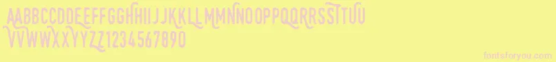 Monthoers Font – Pink Fonts on Yellow Background