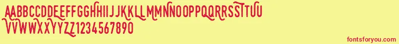 Monthoers Font – Red Fonts on Yellow Background