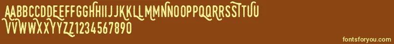Monthoers Font – Yellow Fonts on Brown Background