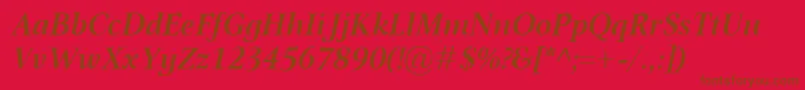 OmnibusSemiboldItalic Font – Brown Fonts on Red Background