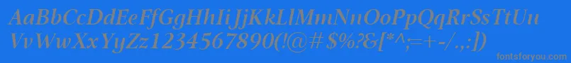 OmnibusSemiboldItalic Font – Gray Fonts on Blue Background