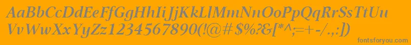 OmnibusSemiboldItalic Font – Gray Fonts on Orange Background