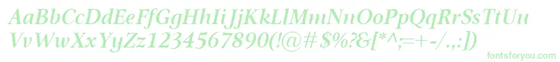 OmnibusSemiboldItalic Font – Green Fonts on White Background