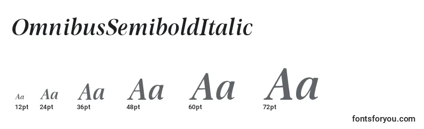 OmnibusSemiboldItalic Font Sizes