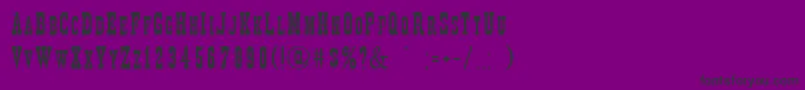 フォントDecreeNarrow – 紫の背景に黒い文字