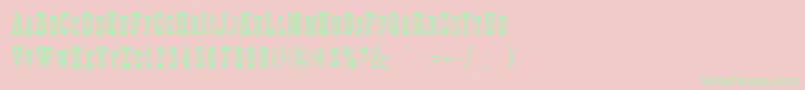 DecreeNarrow Font – Green Fonts on Pink Background