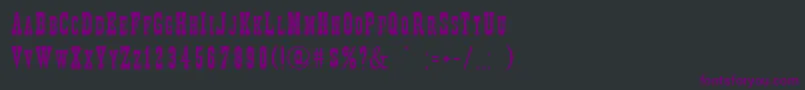 Fonte DecreeNarrow – fontes roxas em um fundo preto