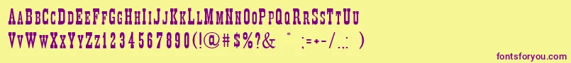 DecreeNarrow Font – Purple Fonts on Yellow Background