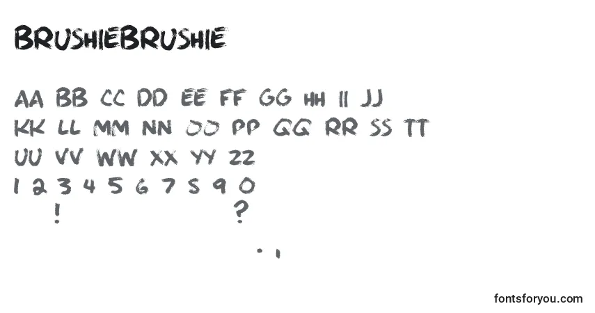 Шрифт BrushieBrushie – алфавит, цифры, специальные символы