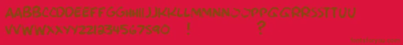 BrushieBrushie-fontti – ruskeat fontit punaisella taustalla